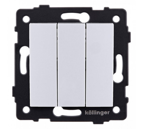 Выключатель трехклавишный без рамки Kollinger REA-R-012WH