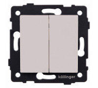 Выключатель двухклавишный без рамки Kollinger  REA-S-011CM