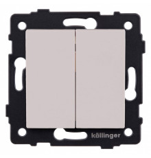 Выключатель двухклавишный без рамки Kollinger  REA-S-011CM