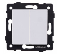 Выключатель двухклавишный без рамки Kollinger  REA-S-011WH