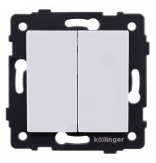 Выключатель двухклавишный без рамки Kollinger  REA-S-011WH