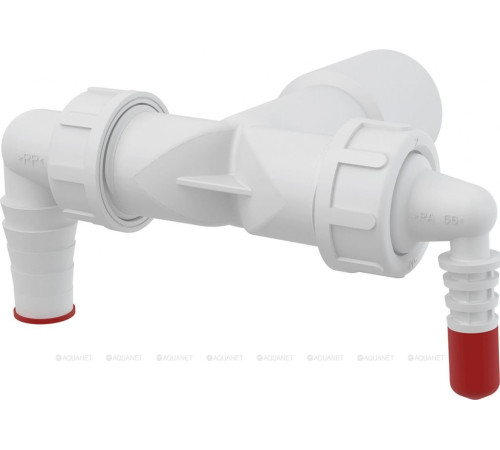 Колено AlcaPlast P156Z с двумя штуцерами DN40/32 и обратными клапанами P156Z