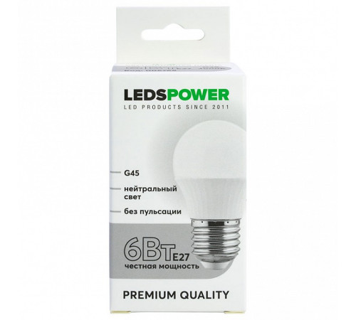 Лампа светодиодная LEDS POWER G45 006765