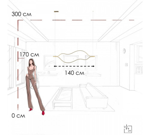 Подвесной светильник Loft It Tape Light 10403/1400 AB