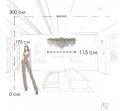 Подвесная люстра Loft it Volver 10404/1150L SN