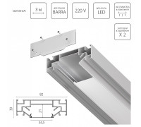 Комплект для встраиваемого монтажа трека Lightstar Barra Base 502430-6AI