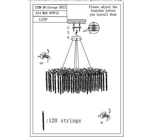 Подвесная люстра iLamp Savage 8813-L1200 GD