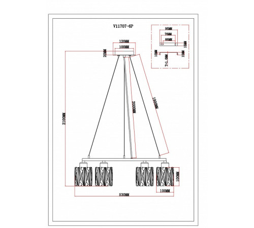 Подвесная люстра Moderli Prismique V11707-6P