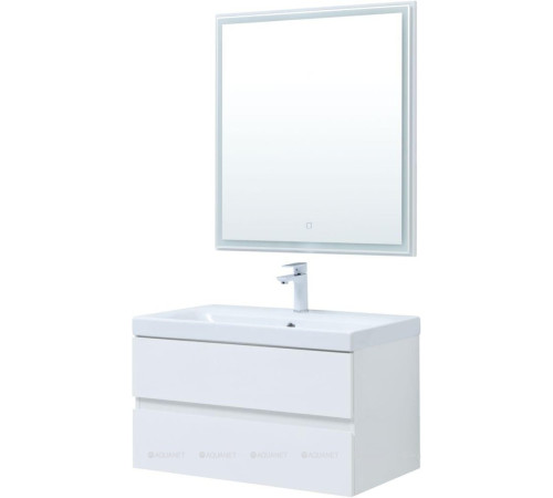 Комплект мебели для ванной Aquanet Беркли 80 белый глянец 00306360