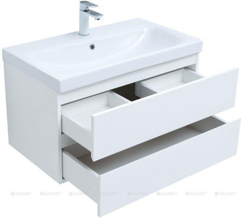 Комплект мебели для ванной Aquanet Беркли 80 белый глянец 00306360