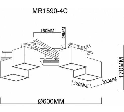 Потолочная люстра MyFar Bona MR1590-4C