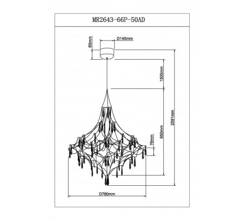 Подвесная люстра MyFar Allegria MR2643-66P-50AD