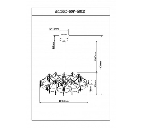 Подвесная люстра MyFar Ersilia MR2662-60P-50CD