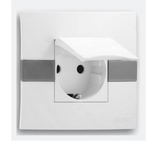 Розетка с заземлением с крышкой Mono Electric Eсо 101-010107-118