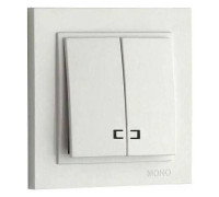 Выключатель двухклавишный с подсветкой Mono Electric Despina 102-010025-103