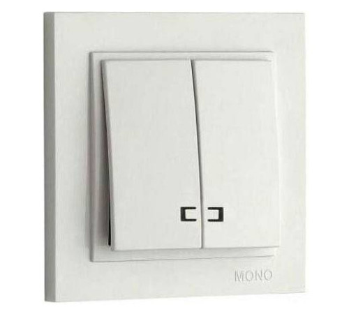 Выключатель двухклавишный с подсветкой Mono Electric Despina 102-010025-103