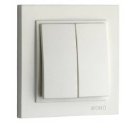 Выключатель проходной двухклавишный без рамки Mono Electric Despina / Larissa 500-001925-102