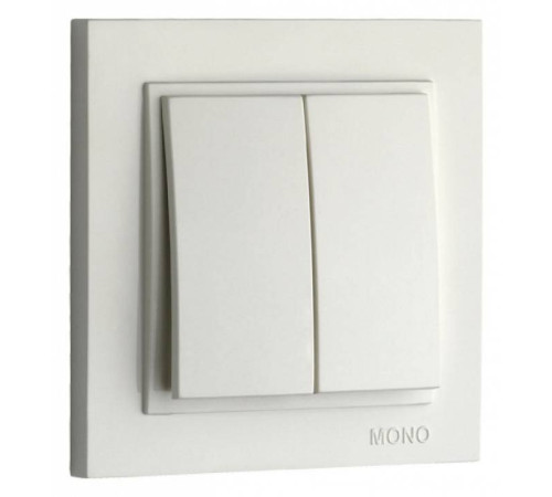 Выключатель проходной двухклавишный без рамки Mono Electric Despina / Larissa 500-001925-102