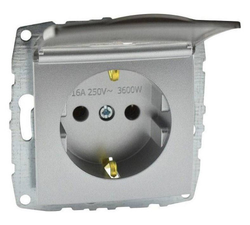 Розетка с заземлением с крышкой, без рамки Mono Electric Despina / Larissa 500-002121-118