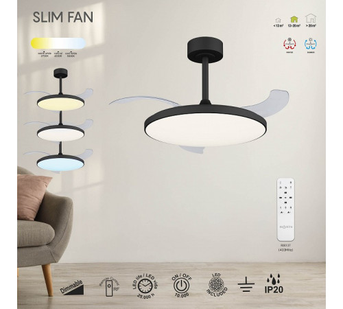 Светильник с вентилятором Mantra SLIM FAN 9055