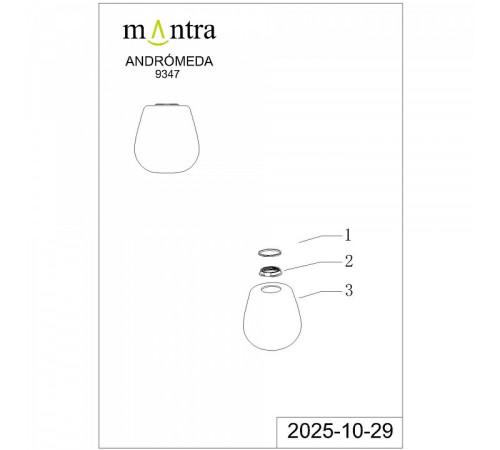 Плафон стеклянный Mantra Andromeda 9347