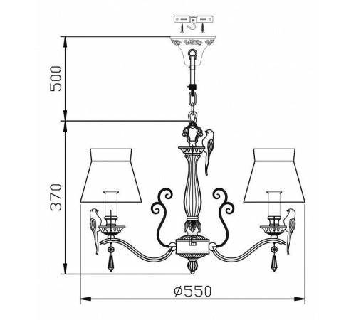 Подвесная люстра Maytoni Bird 5 ламп ARM013-05-W