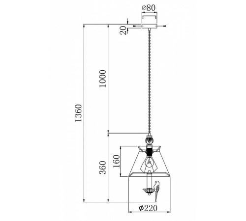 Подвесной светильник Maytoni Bird 1 лампа ARM013-PL-01-W