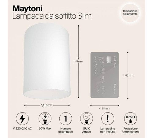 Накладной светильник Maytoni Slim C014CL-01W