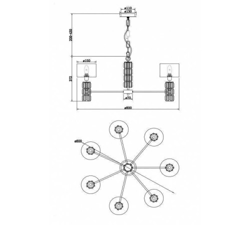 Подвесная люстра Maytoni Talento DIA008PL-07CH