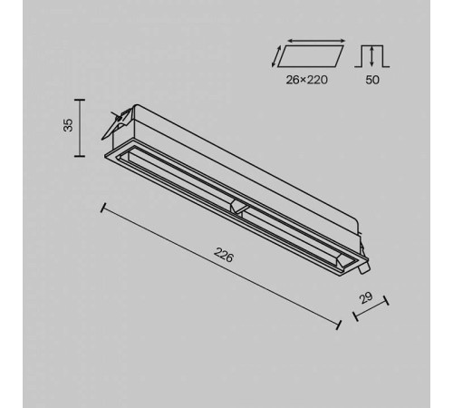 Встраиваемый светильник Maytoni Parete DL100-12W2.7-3-4K-B