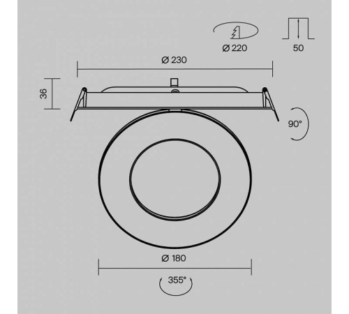 Встраиваемый светильник Maytoni Vector DL102-12W2.7K-B