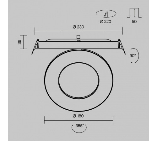 Встраиваемый светильник Maytoni Vector DL102-12W4K-B