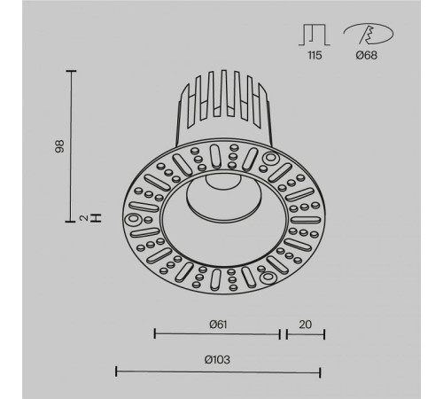 Встраиваемый светильник Maytoni Dip 15 Вт 4000 К белый DL121-15W-4K-TRS-W