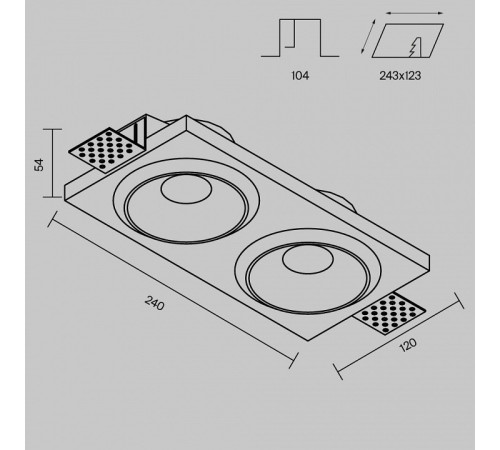 Встраиваемый светильник Maytoni Gyps Modern DL124-GU10-02-TRS-W