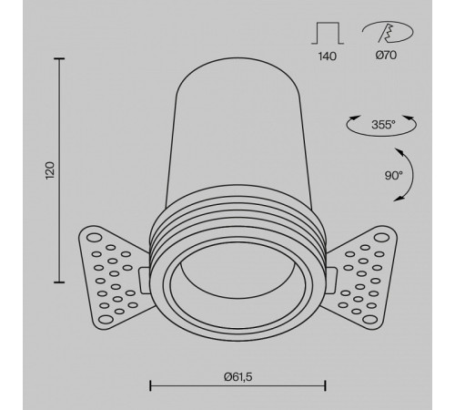 Встраиваемый светильник FOCUS LED DL125-L12-3K-TRS-W