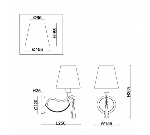 Бра Freya Madeline FR2019WL-01BS