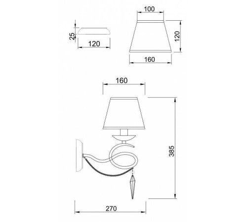 Бра Freya Haley FR2909-WL-01-CH