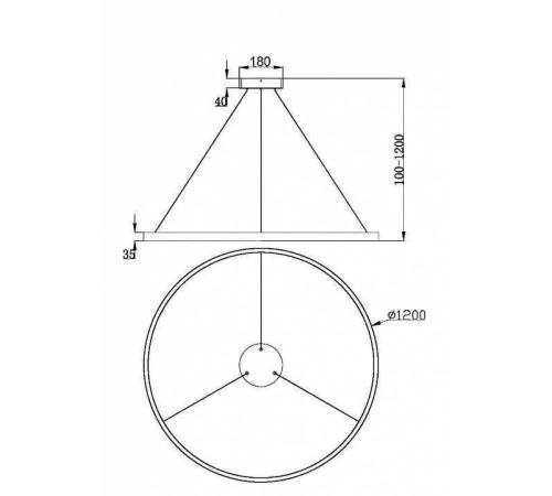 Подвесной светильник Maytoni Rim 65 Вт 3000K MOD058PL-L65BS3K