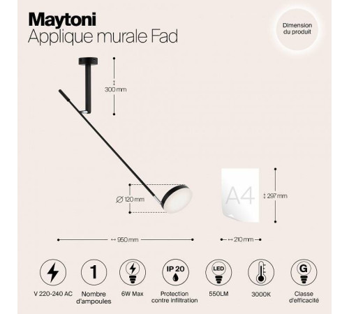 Бра Maytoni Fad MOD070WL-L6B3K