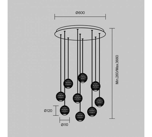 Подвесная люстра Maytoni Sapphire MOD293PL-L56BS3K
