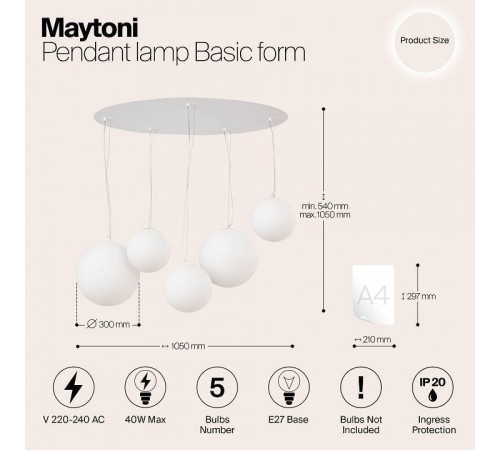 Подвесной светильник Maytoni Basic form 5xG9 MOD321PL-05W1