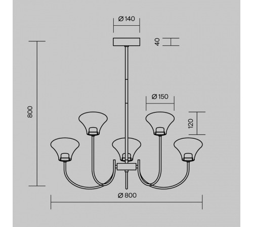 Люстра на штанге Maytoni Dynasty MOD402PL-L30BS3K