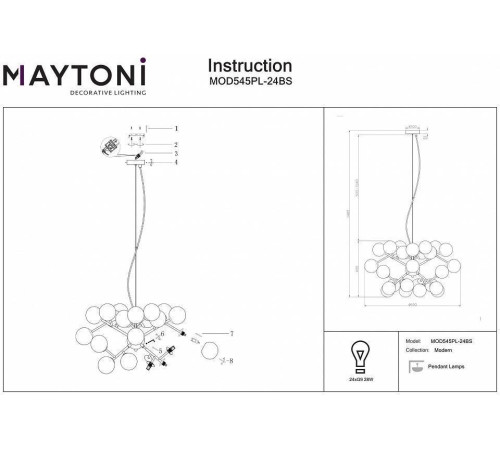 Подвесная люстра Maytoni Dallas MOD545PL-24BS