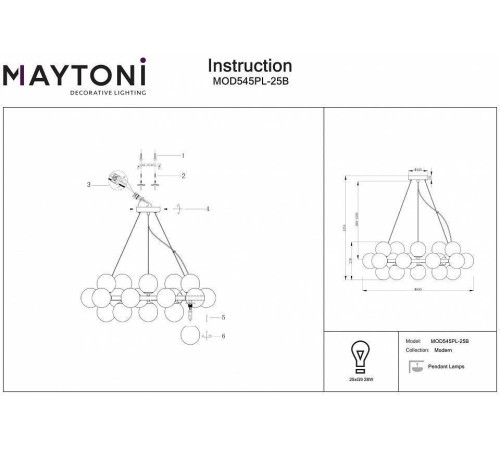 Подвесная люстра Maytoni Dallas MOD545PL-25B