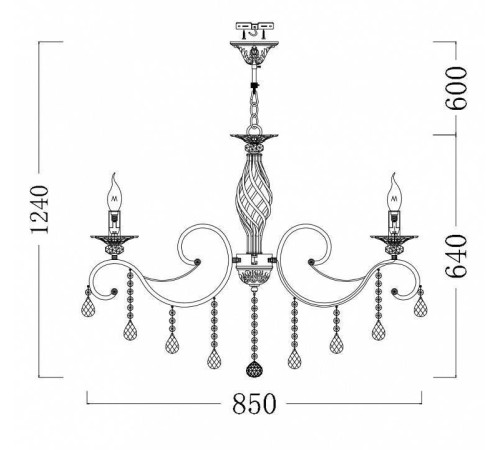 Подвесная люстра Maytoni Grace 10 ламп RC247-PL-10-R