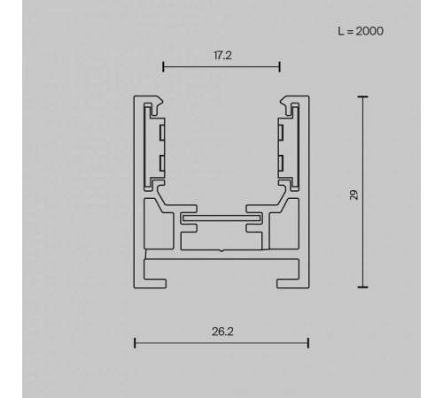 Шинопровод магнитный накладной Maytoni Exility 2 м черный TRXM034-412B