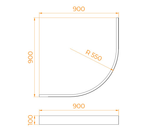 Экран для душевого поддона RGW N полукруг 16232110-99