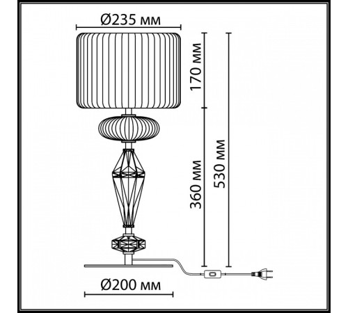 Настольная лампа декоративная Odeon Light Terra 5414/2T