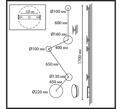 Накладной светильник Odeon Light GALAXY 7115/30WL