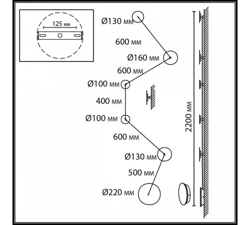 Накладной светильник Odeon Light GALAXY 7115/36WL
